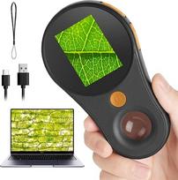 Vaikams skirtas mikroskopas mobiliajam telefonui, mini mikroskopas, nešiojamas lauke, juodas, 3 lygių reguliuojamos LED lemputės, USB jungtis prie kompiuterio, kišeninis mikroskopas, mokomasis žaislas mikrosvetui