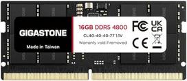 【DDR5 RAM】GIGASTONE 16GB DDR5 4800MHz PC5-38400 CL 40-40-40-77 1.1V SODIMM 262Pin Non-ECC Unbuffered Notebook Laptop High Performance Memory Upgrade