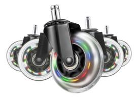 DELTACO Gaming 3" guminiai ratukai kėdėms (su RGB)| Jungtis 11mm