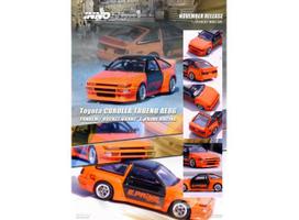 PRE-ORD3R Inno64 Modeliukas 1/64 Toyota Corolla Trueno AE86 Pandem Rocket Bunny *E.Prime Racing, orange/black