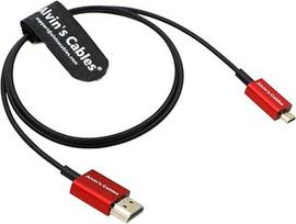 "Alvin's Cables" 8K 2.1 HDMI kabelis "Micro HDMI" į HDMI kabelį Labai plonas 48Gb/s didelės spartos kabelis, skirtas "Atomos Ninja V" 4K-60P įrašymui, skirtas "Canon R5C|R5|R6", skirtas "Sony a7R a7 IV" fotoaparatams 70 cm/27,6 colio