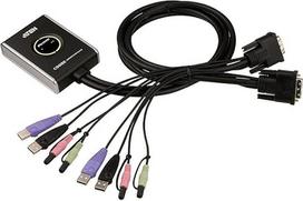 "Aten" 2 prievadų USB 2.0/DVI KVM jungiklis - juodas