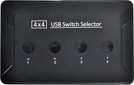 "Cablecc KVM" USB 2.0 jungiklis, 4 prievadų jungiklis, skirtas kompiuteriams Dalytis 4 įrenginiais, skirtais klaviatūrai, pelei, skaitytuvui, spausdintuvui