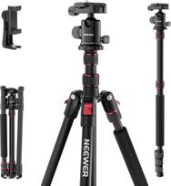 "NEEWER Basics" fotoaparato trikojis monopodas, 71 colio aliuminio sunkiųjų krovinių nešiojamasis kelionių DSLR mobiliojo telefono stovas su 360° rutuline galvute, suderinamas su "iPhone", skirtas filmuoti vaizdo įrašus, TP15