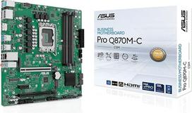 ASUS PRO Q870M-C-CSM verslo pagrindinė plokštė "Intel" lizdas LGA 1851 (Micro-ATX, "Intel VPro", DDR5 atmintis, PCIe 5.0, "Q-LED Core", "ASUS Control Center Express", "SafeSlot")