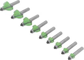 Bead Bits Router Bits Volframo plieno lydinio 9 dalių medienos apdirbimo maršrutizatorius Bit su 8 mm kotu kraštų apipjaustymo formavimo brėžinio linijai Medžio masyvo fanera MDF