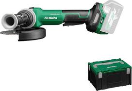 HIKOKI akumuliatorinis kampinis šlifuoklis G3615DVF, šlifavimo diskų skersmuo: 150 mm (36 V, tuščiosios eigos greitis: 3200-8000 aps/min, pavaros velenas: M14, bešepetėlinis, priedai HSCIII dėkle) be akumuliatoriaus ir įkroviklio