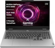 Lenovo LOQ Gaming AI Laptop | 15,6 colių Full HD 144Hz | NVIDIA GeForce RTX 5060 8GB | AMD Ryzen 7 250 | 16GB RAM | 1TB SSD | Win11 | QWERTZ | Baltai apšviesta klaviatūra | Pilka | 3 mėnesių Game Pass