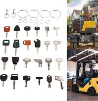 Schwergeräte-Zündschlüsselsatz, 24-teiliges Baumaschinenschlüssel mit Schlüsselringen, kompatibel mit CAT, JCB, Kubota, Bobcat, JLG, Hyster, Takeuchi