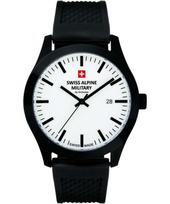 Swiss Alpine Military Combat Basic Rubber Strap White Dial Quartz 7055.1873 100M Men's Watch balta