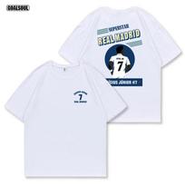 VINICIUS marškinėliai, Real Madrid Nr. 7 Vinicius Futbolo Prekės Amerikietiško Retro Stiliaus Sunkus Grynos Medvilnės Trumpomis Rankovėmis Prabangos Prekės ženklas S