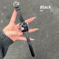 Slim Leather Strap For Apple Watch Series 11 46mm Band 42mm 49mm 44mm 40mm 41mm 45mm 38mm 45mm IWatch Ultra 2/3 S10 9 8 7 SE 6 5 4 3 2 Woman Bracelet 38mm 40mm 41mm juoda