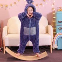Unisex vaikams Berniukams Mergaitėms Animacinių filmukų Pižama Anime Storas Koralinis Vilnos Kombinezonas Miego Drabužiai 100cm violetinė
