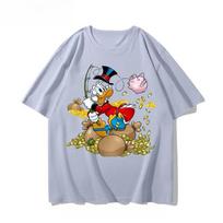 Vasaros Naujas Animacinis Donaldas Antis Medvilniniai Marškinėliai Skrudžas MakDakas Retro Nauja Vasara Vyriški ir Moteriški Spausdinti Trumpomis Rankovėmis S white