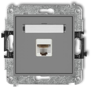 Karlik Elektrotechnik 27MGK-1 MINI Vienvietis kompiuterio lizdas 1xRJ45 kat. 5e 8 kontaktų matinė pilka 27MGK-1