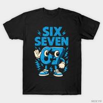 67 Six Seven 6 7 Italian Brainrot T-shirt For Men Women 100% Cotton T Shirts Short Sleeve Tops 1110-4 S