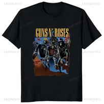 Streetwear Guns N Roses Loose Short Sleeve T-shirt Summer Trend Harajuku Short Sleeve Unisex Shirt Graphic Oversized T-shirt S