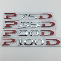 3D Metalinis Automobilio Ženklelis Modeliams 3 S X Roadster P75D P85D P90D P100D Galinės Bagažinės Lipdukas Emblema Raidės Logotipas Stilizavimo Aksesuarai P75D juoda