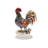 Akrilinė gyvūno statulėlės dekoracija 2D plokščios miniatiūros figūrėlės skulptūra Gaidžio dekoracija Spintelė Rooster