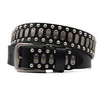 Naujos Džinsinės Cowboy Kelnės Motociklininkams Sunkiojo Metalo Kniedės Diržai Vyrams Tikros Odos Diržas Punk Rock Vyriškas Diržas Ceinture Homme 105CM