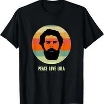 Taika Meilė Lula 2022 Brazilijos Prezidentas Retro Vintage Stiliaus Marškinėliai S juoda