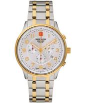 Šveicariškas Alpine Military Skymaster Chronograph Dvispalvis Nerūdijančio Plieno Sidabrinis Ciferblatas Kvarcinis 7084.9142 100M Vyriškas Laikrodis sidabras