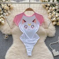 Porno Lingerie Saldūs Bodžiai Moteriški O formos iškirpte trumpomis rankovėmis Romperiai Atviras tarpkojis Moteriški Kawaii Seksualūs Erotiniai Mieli Liekni Maudymosi Kostiumai 2024 One Size rožinė