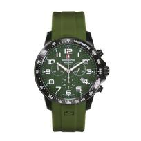 Swiss Alpine Military Ranger Chronograph Rubber Strap Green Dial Quartz 7064.9874 100M Men's Watch žalia