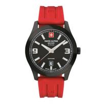 Swiss Alpine Military Combat Pro Rubber Strap Black Dial Quartz 7056.1876 100M Men's Watch juoda