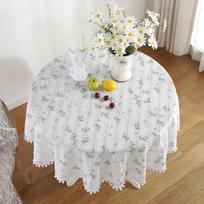 Gėlėta apvali staltiesė su kutais Gėlių staltiesė Tinka virtuvės dekoravimui/Vidaus ir lauko valgomojo stalui/Šventei Diameter 60cm