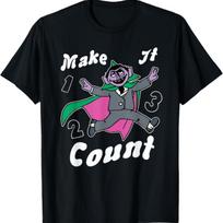 Sezamo gatvės T-shirt „Padaryk, kad skaičiuotų“ S juoda