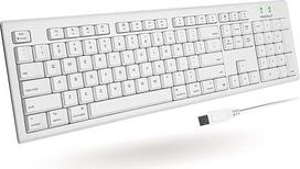 "Macally" viso dydžio USB klaviatūra, skirta "Mac Mini/Pro", "iMac" staliniam kompiuteriui, "MacBook Pro/Air" staliniam kompiuteriui su 16 suderinamų "Apple" klaviatūrų, turinčių skaitmeninę klaviatūrą, gumuotus klavišų dangtelius, atspari pratekėjimui