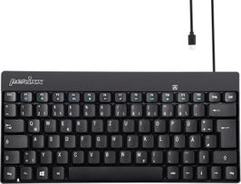 "Perixx PERIBOARD-422" laidinė kompaktiška mini klaviatūra, USB C jungtis, be skaičių užrakto, juoda, QWERTZ