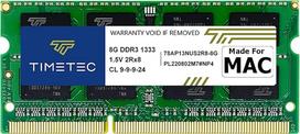 "Timetec Hynix IC Apple DDR3 1333MHz PC3-10600 SODIMM atminties atnaujinimas, skirtas "MacBook Pro" 13/15/17 colių 2011 m. pradžioje ir pabaigoje, "iMac" 21,5 colių 2010 m. viduryje ir pabaigoje, 27 colių 2010 m. viduryje ir pabaigoje, "Mac mini" 5.1 ir 5