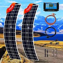 2 x 200 W Solarmodul, 400 W Flexibles Solarmodul, 40 A Laderegler, 18 V Flexibles Solar-Kit-Panel für Zuhause/im Freien