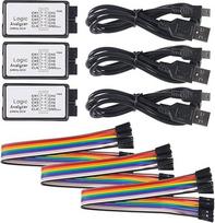 3 vnt USB loginio analizatoriaus įrenginys su USB kabeliu 5MHz 24MHz 8CH 8 kanalų UART IIC SPI derinimo loginis analizatorius Profesionalus mikrokontrolerio įrenginio tinklo analizės rinkinys Arduino FPGA ARM M100 SCM