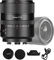 7artisans AF 24 mm F1.8 automatinio fokusavimo objektyvas, skirtas Nikon Z pilno formato plačiakampiams fotoobjektyvams, didelės diafragmos fotoaparato objektyvas, suderinamas su Nikon Z laikikliu Z5, Z6, Z7, Z50, Z6 II, Z7 II, juodas