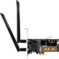 GLOTRENDS WA05 PCIe X1 adapteris, skirtas vienam M.2 Key-E WiFi moduliui ir vienam M.2 NVMe SSD diskui, 2 in 1 Combo dizainas