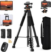 K&F CONCEPT fotoaparato trikojis S255A3+BH-36.190 cm "Canon Nikon" "Sony" fotoaparatui/DSLR / vaizdo kamerai, išmaniojo telefono trikojis, kelioninis trikojis su mobiliojo telefono planšetinio kompiuterio laikikliu