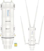 Galingas lauko WLAN kartotuvas Wavlink AC1200 4G LTE Dual Band High-Power su 7 dBi didelio nuotolio antena ir SIM kortelės lizdu - PoE WiFi stiprintuvas iki 200 m atstumu