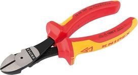 Knipex 32022 160 mm visiškai izoliuotos didelio sverto įstrižinės šoninės žirklės