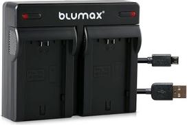 "Blumax" mini dvigubas įkroviklis "Sony NP-F970 / NP-F960" dvigubas įkroviklis tinka NP-F750 NP-F550 NP-F990 || 2 baterijos įkraunamos vienu metu, įskaitant mikro USB kabelį