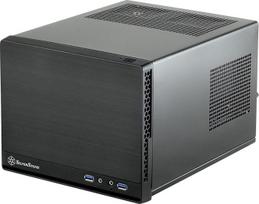 "SilverStone" SST-SG13B-Q - "Sugo Mini-ITX" kompaktiškas kompiuterių korpusas, plastikinis priekinis skydelis su dirbtinio aliuminio apdaila, juodas