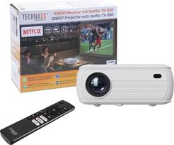 "Technaxx" projektorius TX-332 - 1080P Full HD projektorius su oficialia "Netflix" licencija - 120 colių vaizdas - 200 ANSI liumenų - "WiFi" ir "Bluetooth" - HDMI USB - garsiakalbis - LED 30 000 valandų - mini išmanusis projektorius