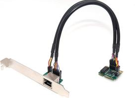 Mini PCI Express tinklo kortelė - 1 prievadas RJ45 Gigabit Ethernet 10/100/1000Mbps - mikroschemų rinkinys "Realtek RTL8111" - žemo ir aukšto profilio