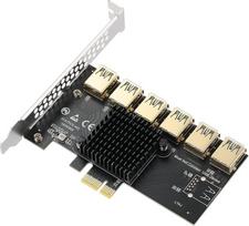 PCIe 1-6 PCI-E USB Riser kortelė, PCIE1x daliklis, skirtas PCIe 1X-16X grafikos kortelių lizdui, skirtas kalnakasybos naudotojams