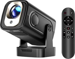 "Alwtniet" mini projektorius su 4K palaikymu, 1080P mini projektorius su automatinio fokusavimo funkcija, automatiniu geometrijos koregavimu, "WiFi 6 Bluetooth 5.4", 5 W garsiakalbis, 180° pasukimo kampu "Android" projektorius Namų kino projektorius