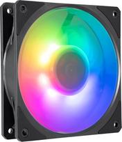 "Cooler Master Mobius 120P ARGB" korpuso ventiliatorius - 120 mm ARGB ventiliatorius su žiedo formos mentėmis (PWM), itin patvarus "Loop Dynamic" guolis (maks. 75,2 CFM, 3,63 mmH2O, 30 dBA), nuožulnus "Air Focus" rėmelis