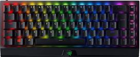 "Razer BlackWidow V3 Mini HyperSpeed" (geltonas jungiklis) - belaidė 65 % mechaninė žaidimų klaviatūra (tylūs mechaniniai jungikliai, "Bluetooth", USB-C, "Stealth Pudding" klavišų dangteliai), JK išdėstymas, juoda