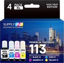 "Supply Guy" rašalas, suderinamas su "Epson 113", skirtas "EcoTank" ET-5150 ET-5170 ET-5800 ET-5850 ET-16150 ET-16650 (1 x 127 ml, 3 x 70 ml rašalo buteliukai)
